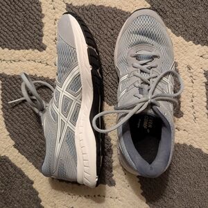 Asics Charcoal Sneakers With Gel Ortholite Insoles. Grey And White Size 9.